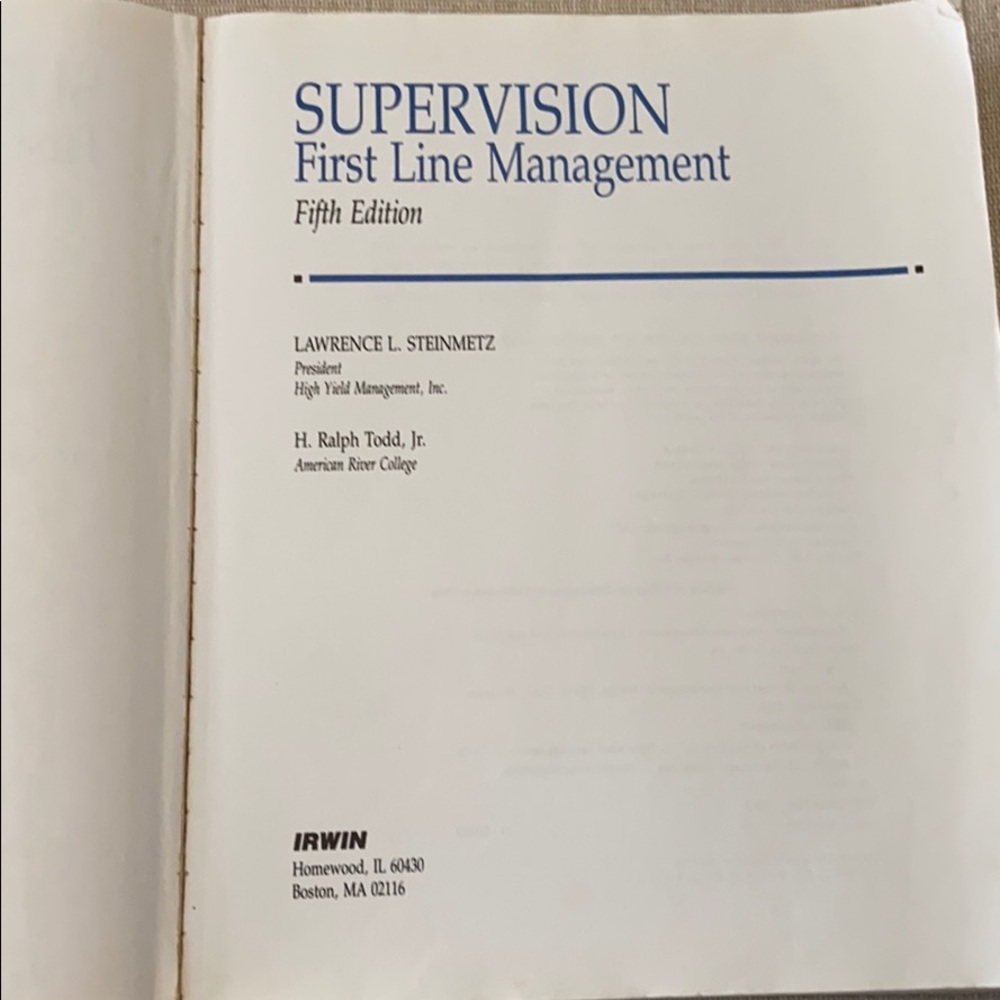 Supervision First Line Management Fifth Edition - Picture 3 of 4